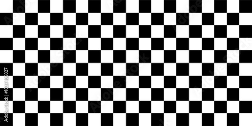 Chess board optical visual illusion, checkerboard banner template. Small black and white checker squares, vector abstract background. Vector ilustration, Eps10
