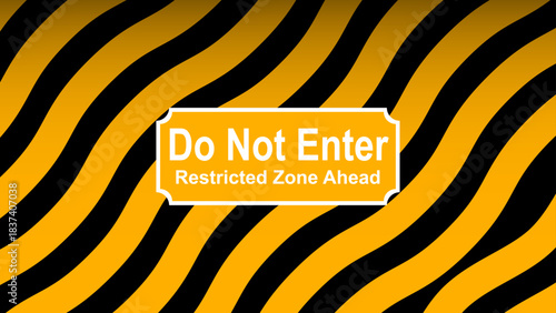 Hazard Safety Warning Collection - Restricted Access Zone - Yellow and Black Stripes Background