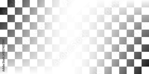 Chess board optical visual illusion, checkerboard banner template. Small black and white checker squares, vector abstract background. Vector ilustration, Eps10