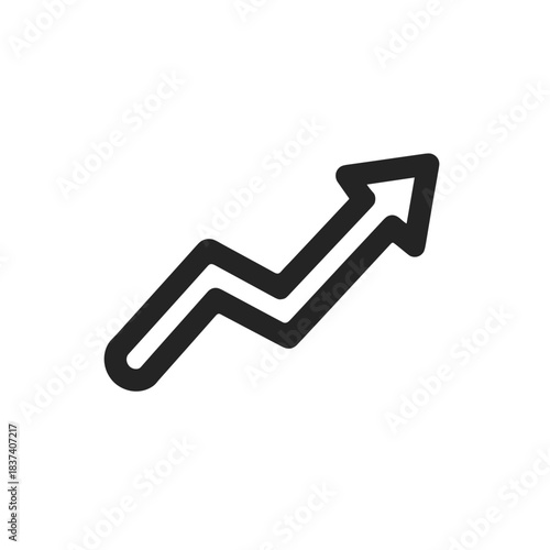 Profit margin icon with upward arrow, business growth and financial success symbol