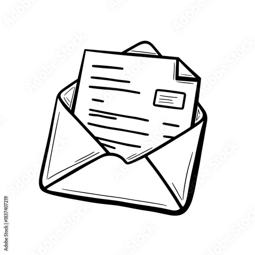 E-invoice sent to client via email, digital billing and business communication