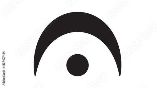 Black and white abstract background illustration of a woman's eye with a stylized iris and pupil