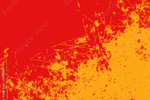 High-contrast grunge vector texture in warm orange and red, featuring scratched, worn, and distressed marks for dynamic backgrounds and creative design use.