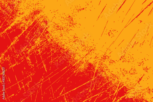 Bold orange and red grunge texture with distressed scratches and rough surface details. Perfect for backgrounds, posters, packaging, and bold graphic design projects.
