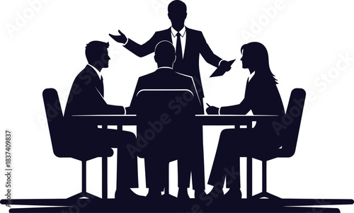 Corporate Strategy Roundtable Discussion Silhouette”