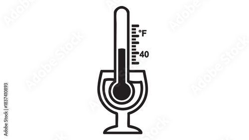 A thermometer displaying high temperature in a simple graphic illustration