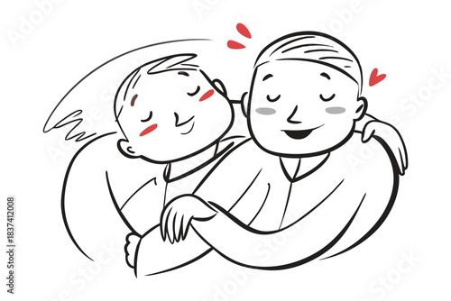 a couple resting in each other s arms minimalist