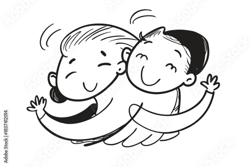 a couple resting in each other s arms minimalist