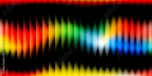 Abstract colorful background with bright spectrum light wave lines, motion, and digital equalizer technology design illustration