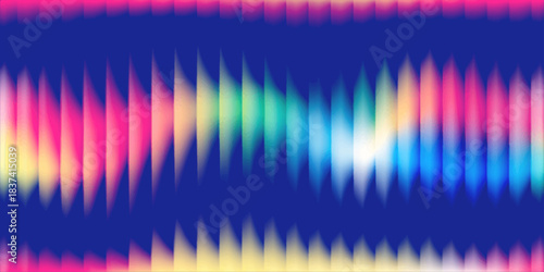 Abstract colorful rainbow background with digital sound wave equalizer lines and glowing audio technology pattern design