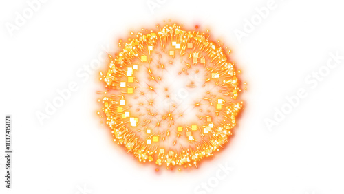 Gold Magic Particle Explosion – Transparent Background