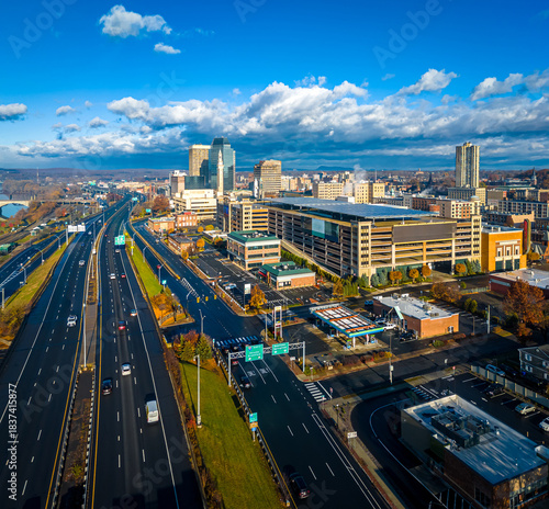 Photos Downtown Springfield Massachusetts Skyline and Highway Aerial