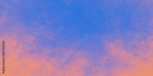 Beautiful abstract colorful watercolor background with blue sky and white clouds