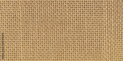 Rough brown and beige woven burlap sackcloth texture background pattern