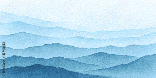 Abstract blue wave texture background resembling cold winter sky with snow and white clouds