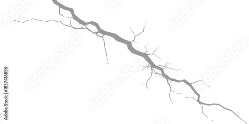 Cracked surface texture, detailed imperfection on white background design