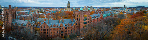 Wallpaper Mural Aerial View of Yale Old Campus along Tree-Lined Street Torontodigital.ca