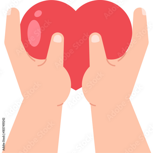 Helping Hand Heart Charity Illustration