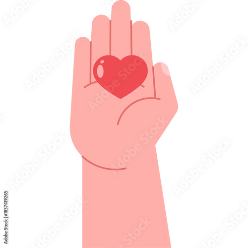 Helping Hand Heart Charity Illustration