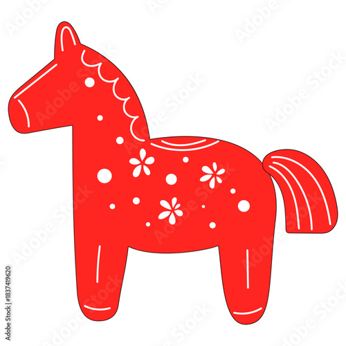 Red Horse Icon. New Lunar Year Isolated Zodiac Mascot Symbol.