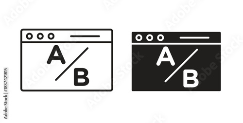 A B test icons pack. icon for web design isolated on white background