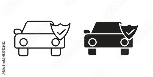 Auto insurance icons pack. icon for web design isolated on white background