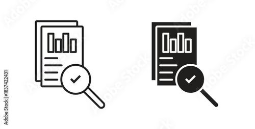 Audit report icons pack. icon for web design isolated on white background