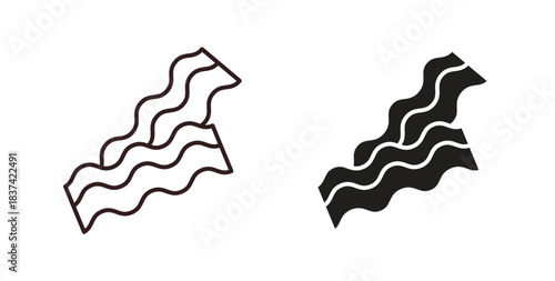 Bacon icons pack. icon for web design isolated on white background