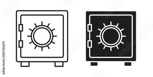 Bank vault icons pack. icon for web design isolated on white background
