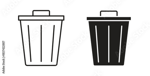 Bin icons pack. icon for web design isolated on white background
