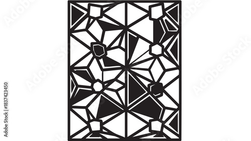 Geometric Art: A visually striking artistic composition, showcasing a meticulously crafted arrangement of geometric shapes.