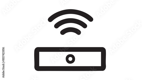 Wireless Router Icon: A stylized icon depicts a wireless router, radiating signals. This simple yet informative graphic.
