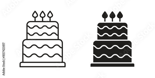 Cake icons pack. icon for web design isolated on white background