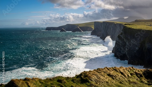 Incredible Waves Pound The Cliffs Of Kerry The Most Spectacular Cliffs In County Kerry Ireland