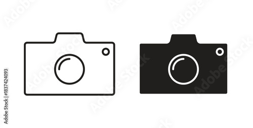Camera icons pack. icon for web design isolated on white background