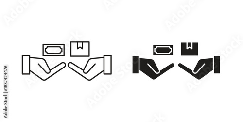Cash on delivery icons pack. icon for web design isolated on white background