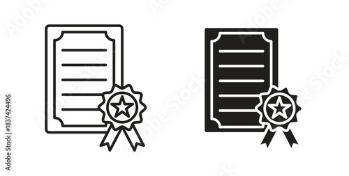 Certificate icons pack. icon for web design isolated on white background
