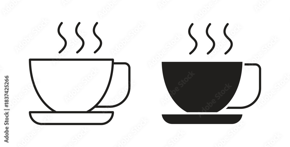 Obraz premium Coffee icons pack. icon for web design isolated on white background