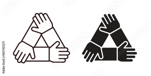 Collaboration icons pack. icon for web design isolated on white background