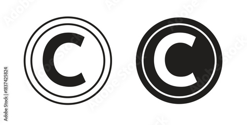Copyright icons pack. icon for web design isolated on white background