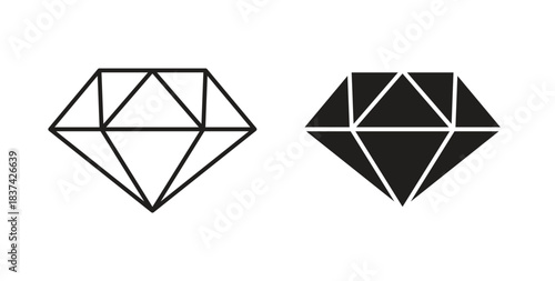 Diamond icons pack. icon for web design isolated on white background
