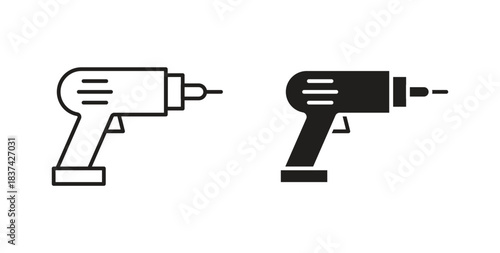 Drill icons pack. icon for web design isolated on white background