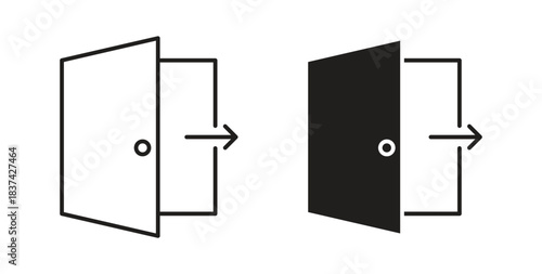 Exit icons pack. icon for web design isolated on white background