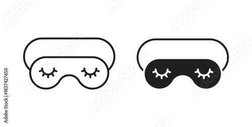Eye mask icons pack. icon for web design isolated on white background