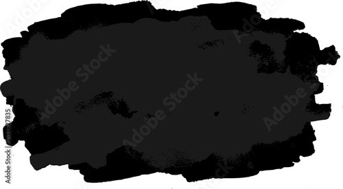 Black textured grunge brushstroke on a white background