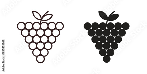 Grapes icons pack. icon for web design isolated on white background