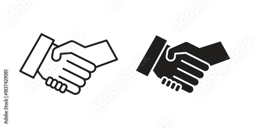 Handshake icons pack. icon for web design isolated on white background
