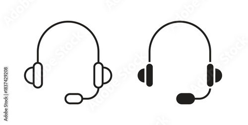 Headphone icons pack. icon for web design isolated on white background