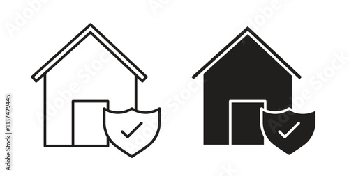 Home insurance icons pack. icon for web design isolated on white background