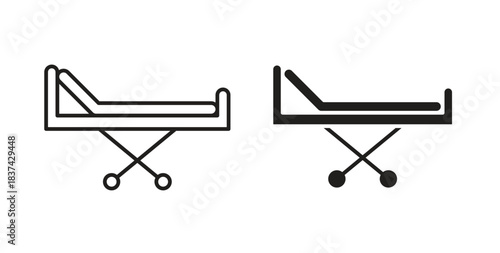 Hospital bed icons pack. icon for web design isolated on white background